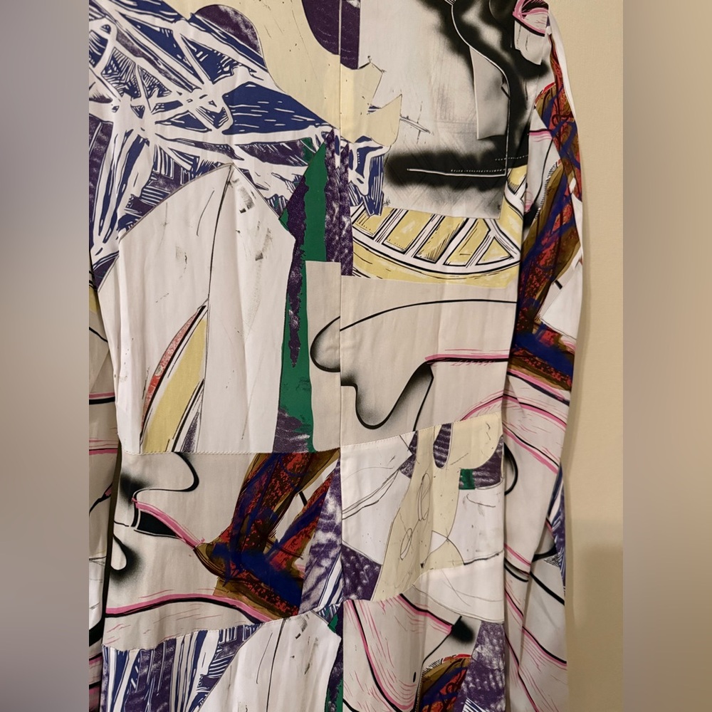 Stella McCartney Ahab Abstract Print Long Sleeve Midi Dress - Picture 6 of 8